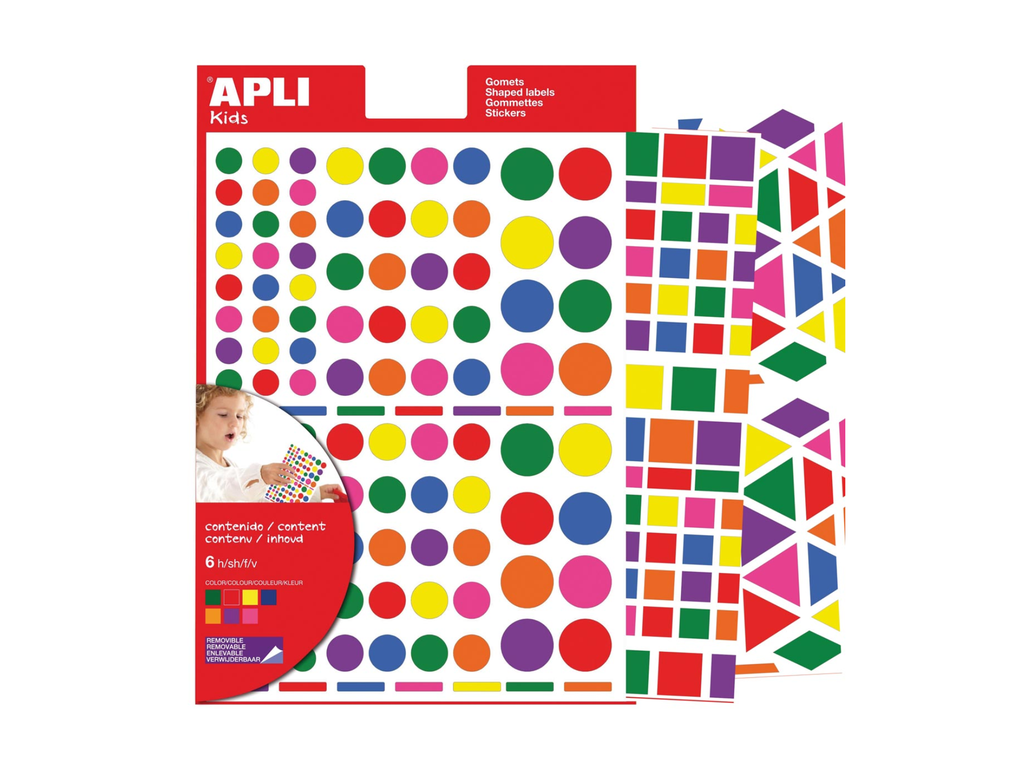 Etiketten Apli kids driehoek ≠ vormen assorti (6)