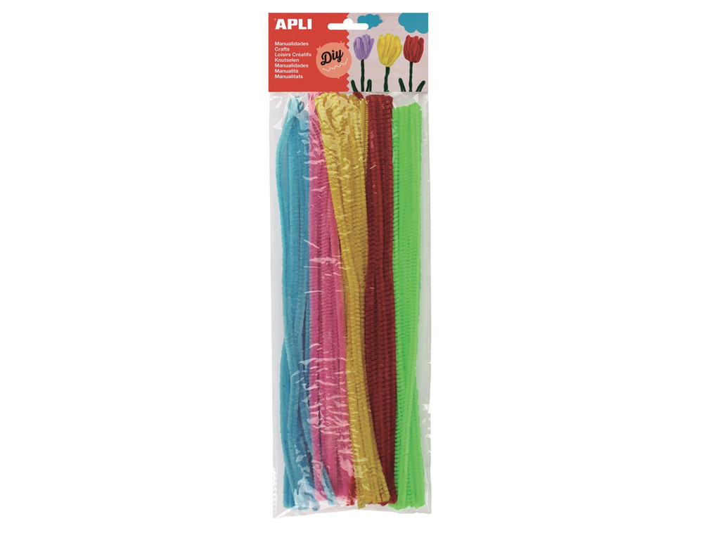 Chenilledraad Apli kids 5mmx30cm assorti fluo (50)