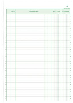 Ontvangsten-Uitgaven Exacompta karton 29,7x21cm 50blad dupli zelfkopiërend franstalig