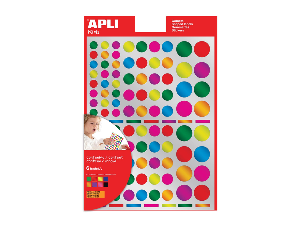 Etiketten Apli kids rond metal assorti (6)
