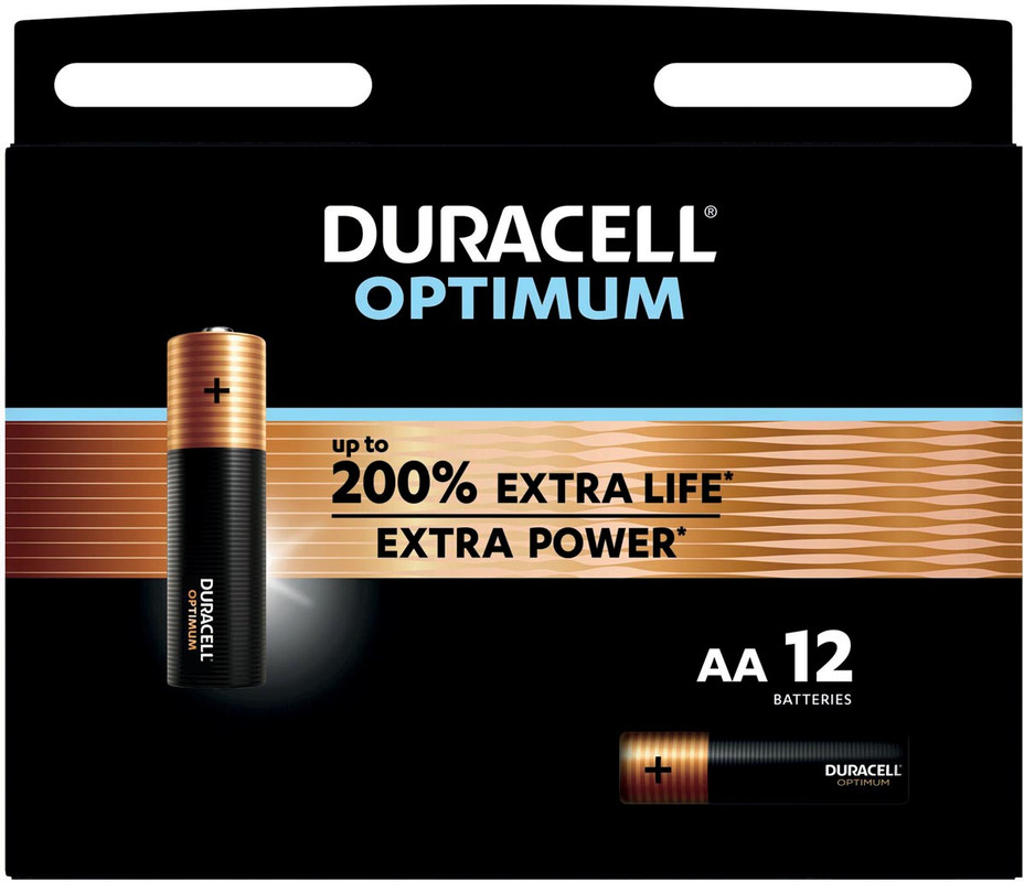 Batterij Duracell Optimum AA (12)