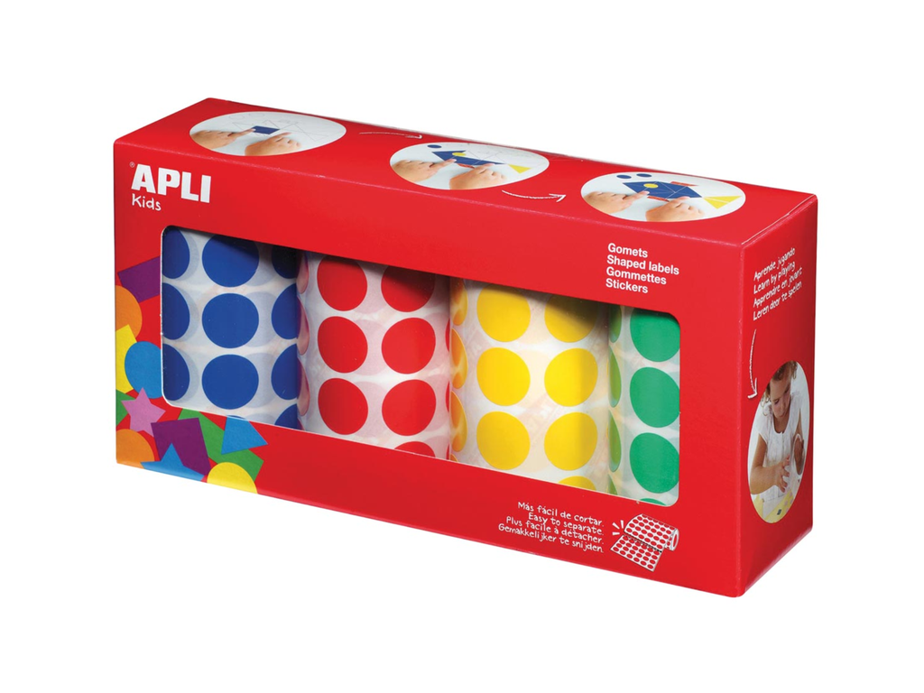 Etiketten Apli kids Ø 20mm assorti (4)