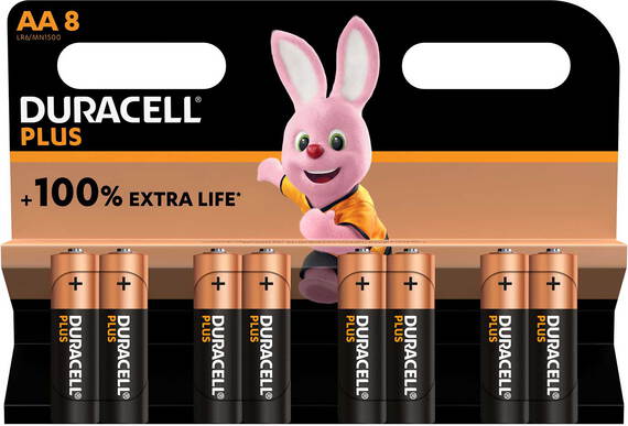 Batterij Duracell Plus 100% AA (8)(4002548/4017764)