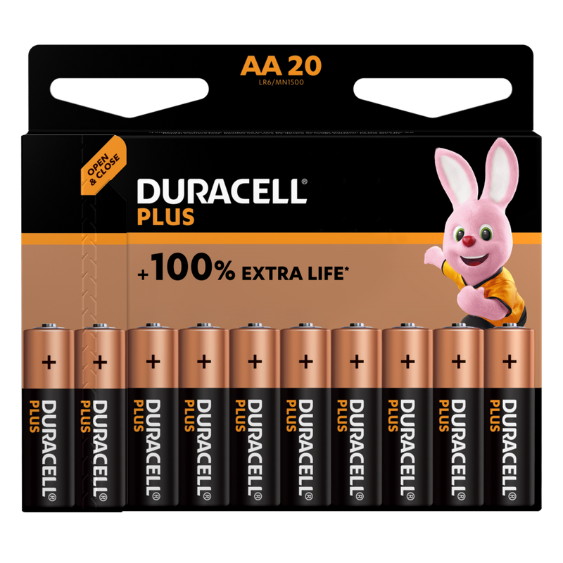 Batterij Duracell Plus 100% AA (20) (4017986)