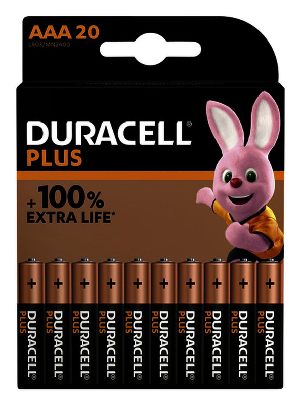 Batterij Duracell Plus 100% AAA (20)