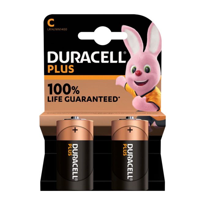 Batterij Duracell Plus 100% C (2)(4019089/4002852)