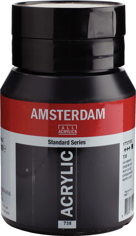 Acrylverf Talens Amsterdam 500ml oxydzwart