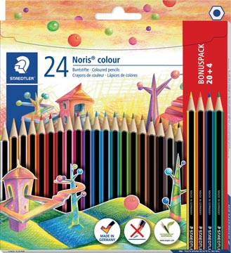 Kleurpotlood Staedtler Noris Colour 185 assorti 20+4 gratis