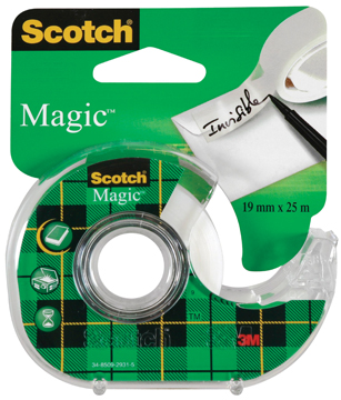 Plakbandafroller Scotch magic 19mmx25m inclusief rol blister