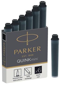 Inktpatroon Parker Quink Mini zwart (6)