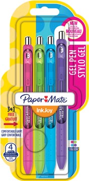 Gelroller Paper Mate Inkjoy Gel medium 0,7mm assorti fun blister 3+1 gratis