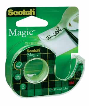 Plakbandafroller Scotch Magic 19mm x 7,5m inclusief rol blister