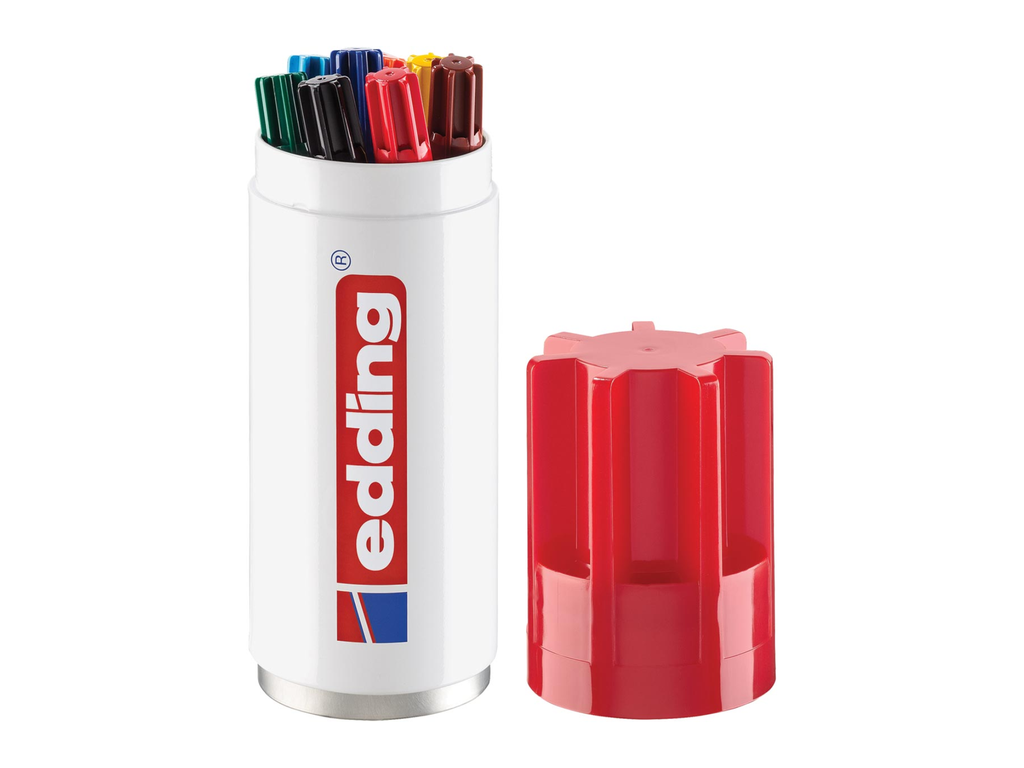 Permanent marker Edding 3000 ronde punt 1,5-3mm assorti koker (8)