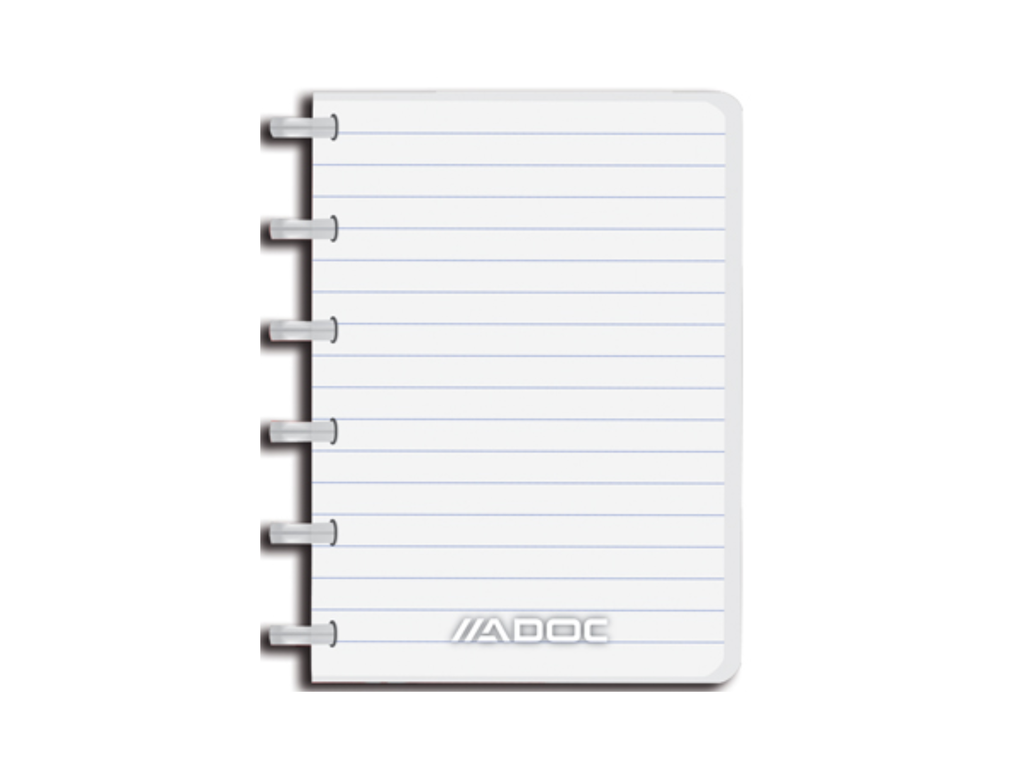 Schrift Adoc Colorlines PP A6 gelijnd 144blz met meetlat assorti