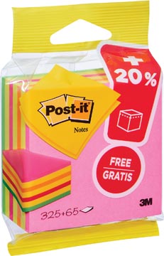 Memoblok Post-It Notes kubus 76x76mm 390vel assorti neon