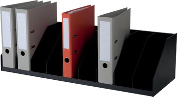 Sorteervak Paperflow met vaste tussenschotten 10 vak breedte 89,7cm zwart