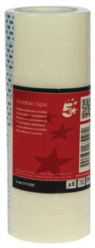 Plakband Pergamy invisible 19mm x 33m voor kleine afroller