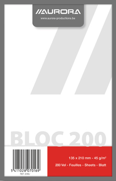 Kladblok Aurora A5 13,5x21cm blanco 200vel