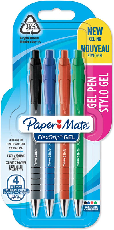 Balpen Paper Mate Flexgrip Gel 0.7mm assorti (4)