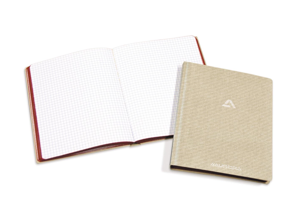 Copybook Aurora linnen kaft 14,5x22cm geruit 384blz grijs