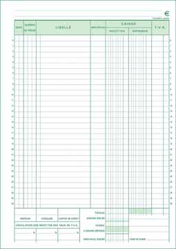 Kasboek Exacompta karton 29,7x21cm 50blad dupli franstalig