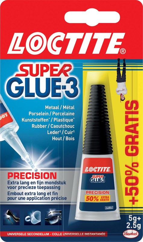 Secondelijm Loctite Super Glue Precision 5g + 50% gratis