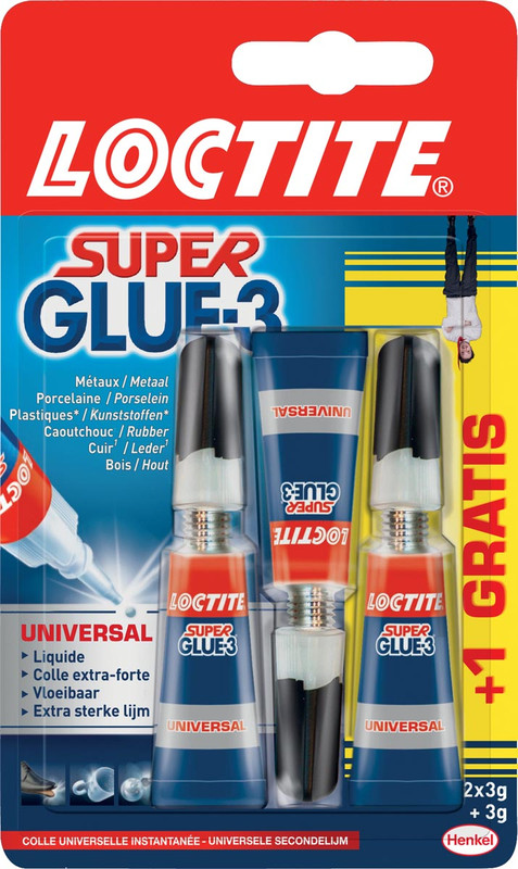 Secondelijm Loctite Super Glue Universal 2+1 gratis