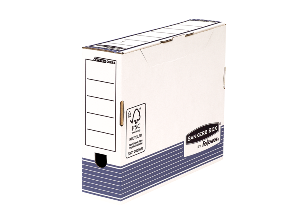 Archiefdoos Fellowes Bankers Box System 260x315mm rug 80mm blauw
