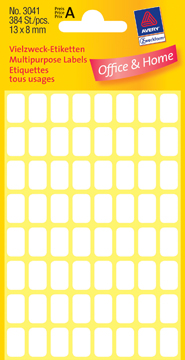 Etiketten Avery 13x8mm wit (384)