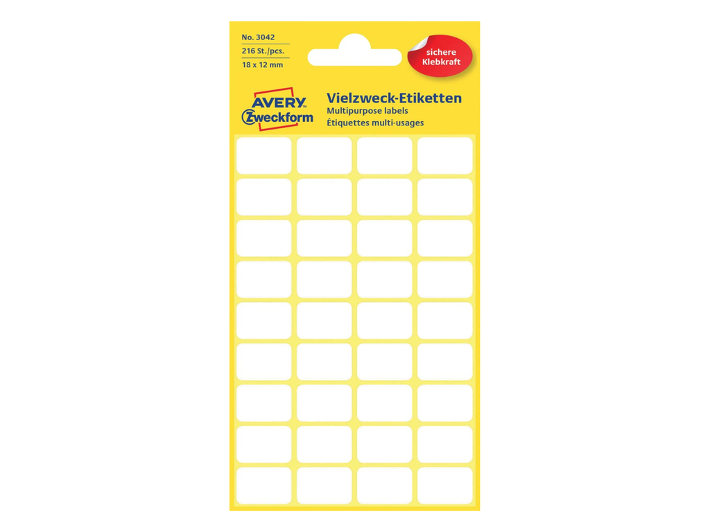 Etiketten Avery 18x12mm wit (216)