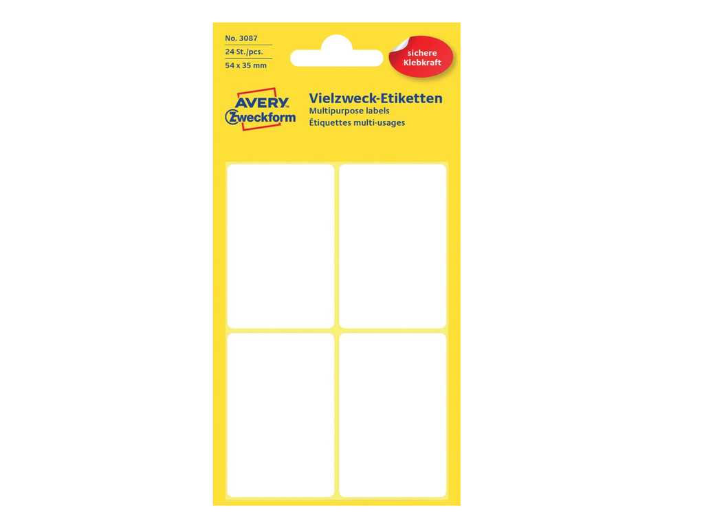 Etiketten Avery 54x35mm wit (24)