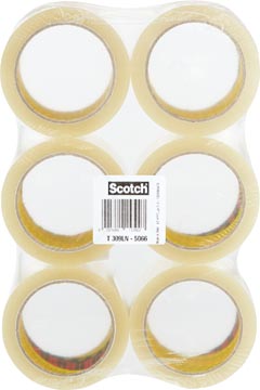 Verpakkingstape Scotch geluidsarm 50mmx66m transparant (6)
