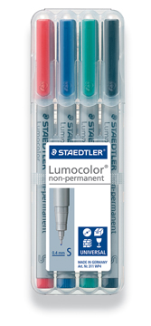 Non-permanent marker Staedtler Lumocolor OHP 311 ronde punt 0,4mm assorti (4)