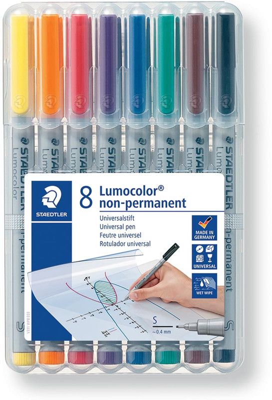 Non-permanent marker Staedtler Lumocolor OHP 311 ronde punt 0,4mm assorti (8)