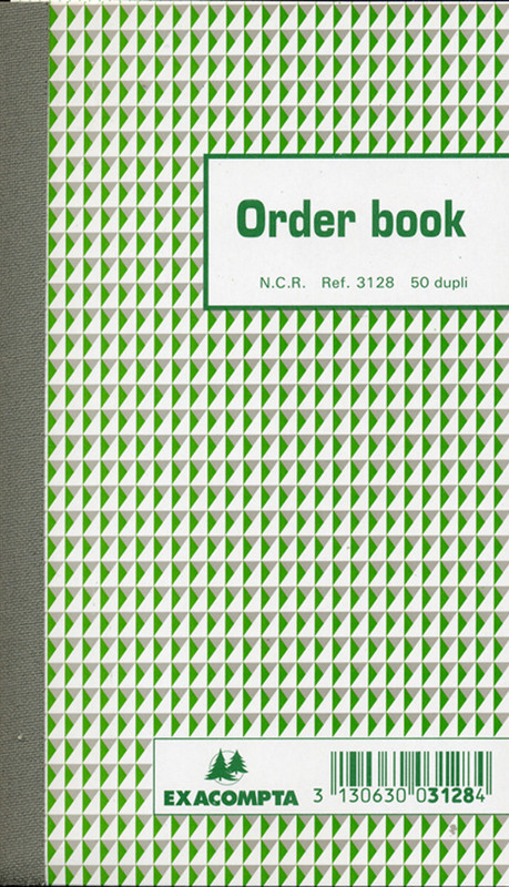 Orderboek Exacompta karton 17x10,5cm 50blad dupli gelijnd
