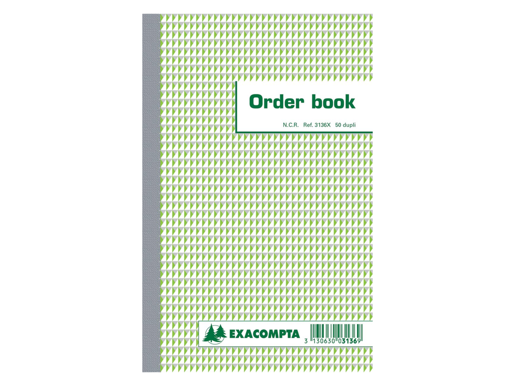 Orderboek Exacompta karton 21x13,5cm 50blad dupli gelijnd