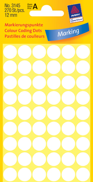 Etiketten Avery Ø12mm wit (270)