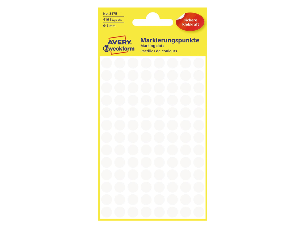 Etiketten Avery Ø8mm wit (416)
