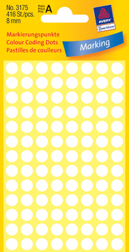 Etiketten Avery Ø8mm wit (416)