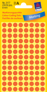 Etiket Avery Ø8mm roze (416)