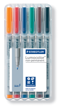 Permanent marker Staedtler Lumocolor OHP 317 ronde punt 1mm assorti (6)