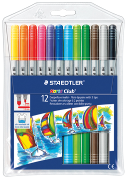 Viltstift Staedtler Noris 320 dubbele punt assorti (12)