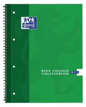 Collegeblok Oxford School karton A4+ gelijnd 180blz assorti