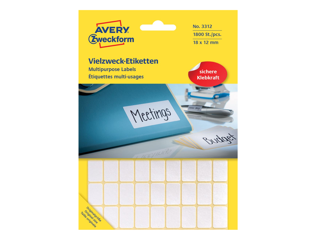 Etiketten Avery 18x12mm wit (1800)