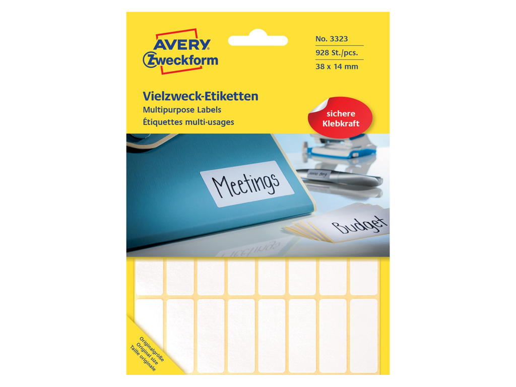 Etiketten Avery 38x14mm wit (928)