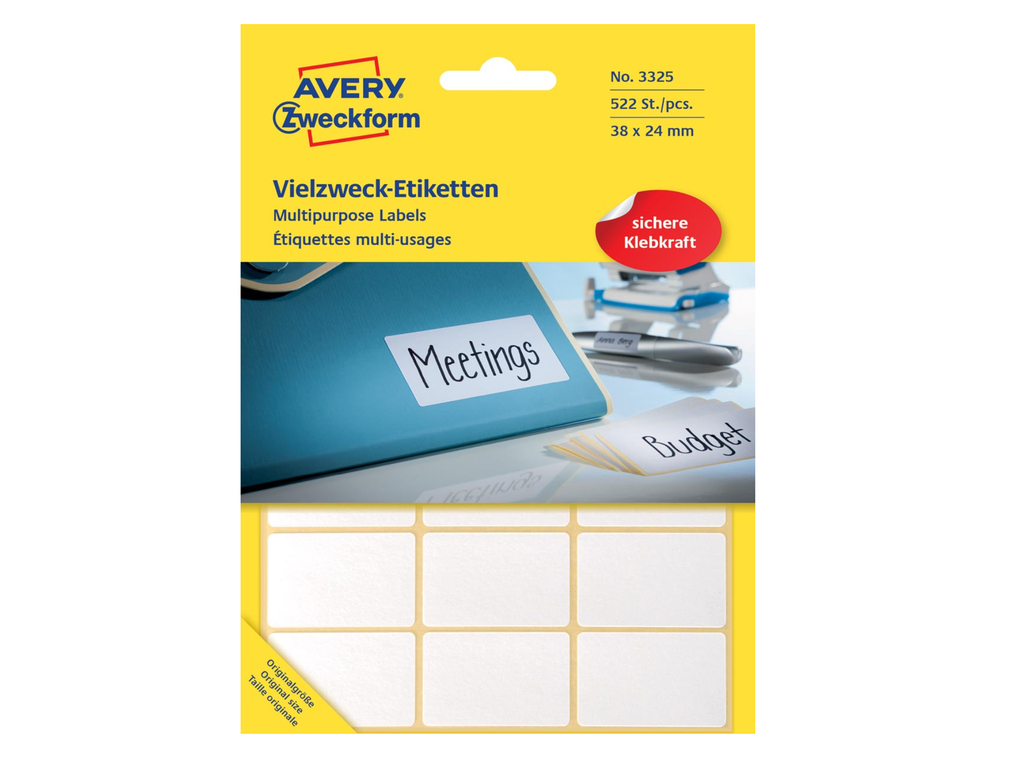 Etiketten Avery 38x24mm wit (522)