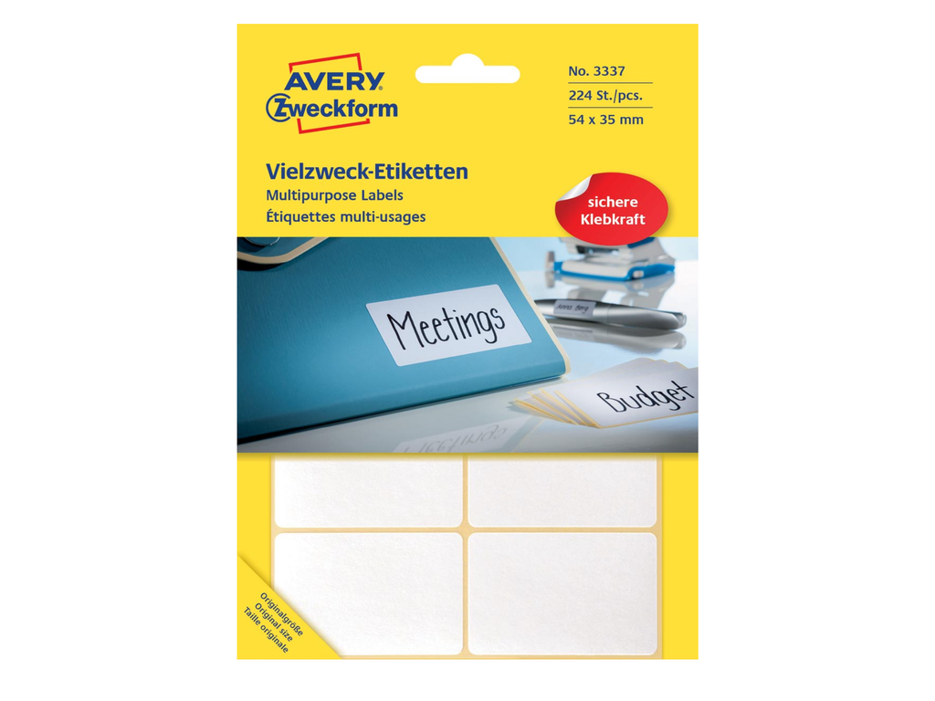Etiketten Avery 54x35mm wit (224)