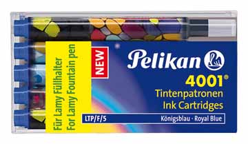 Inktpatroon Pelikan 4001 LTP/F/5 voor vulpen motief koningsblauw (5)