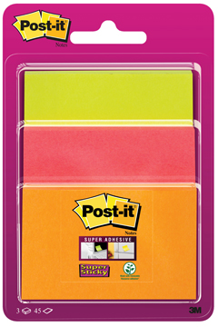 Memoblok Post-It Super Sticky ≠ formaten assorti neon (3)