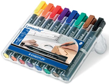 Permanent marker Staedtler Lumocolor 350 beitelpunt 2-5mm assorti (8)